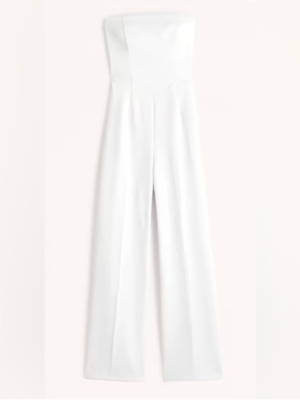 NWT Abercrombie & Fitch White Strapless Premium Crepe Jumpsuit